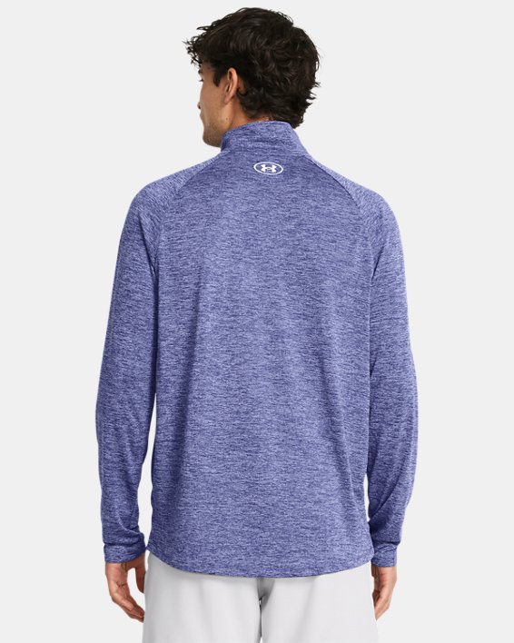 Herren UA Tech™ Shirt mit ½-Zip, langärmlig, Purple, pdpMainDesktop image number 1